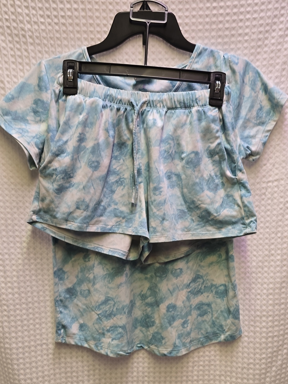 Catherine Malandrino Buttery Soft Blue Floral Short Sleeve Pajama Set - Small - Picture 1 of 6